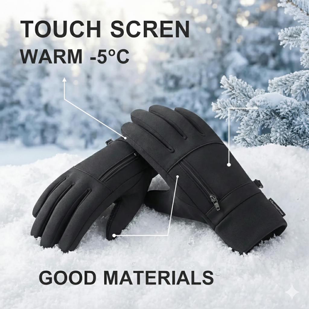 Windproof Water-Repellent Touchscreen Gloves
